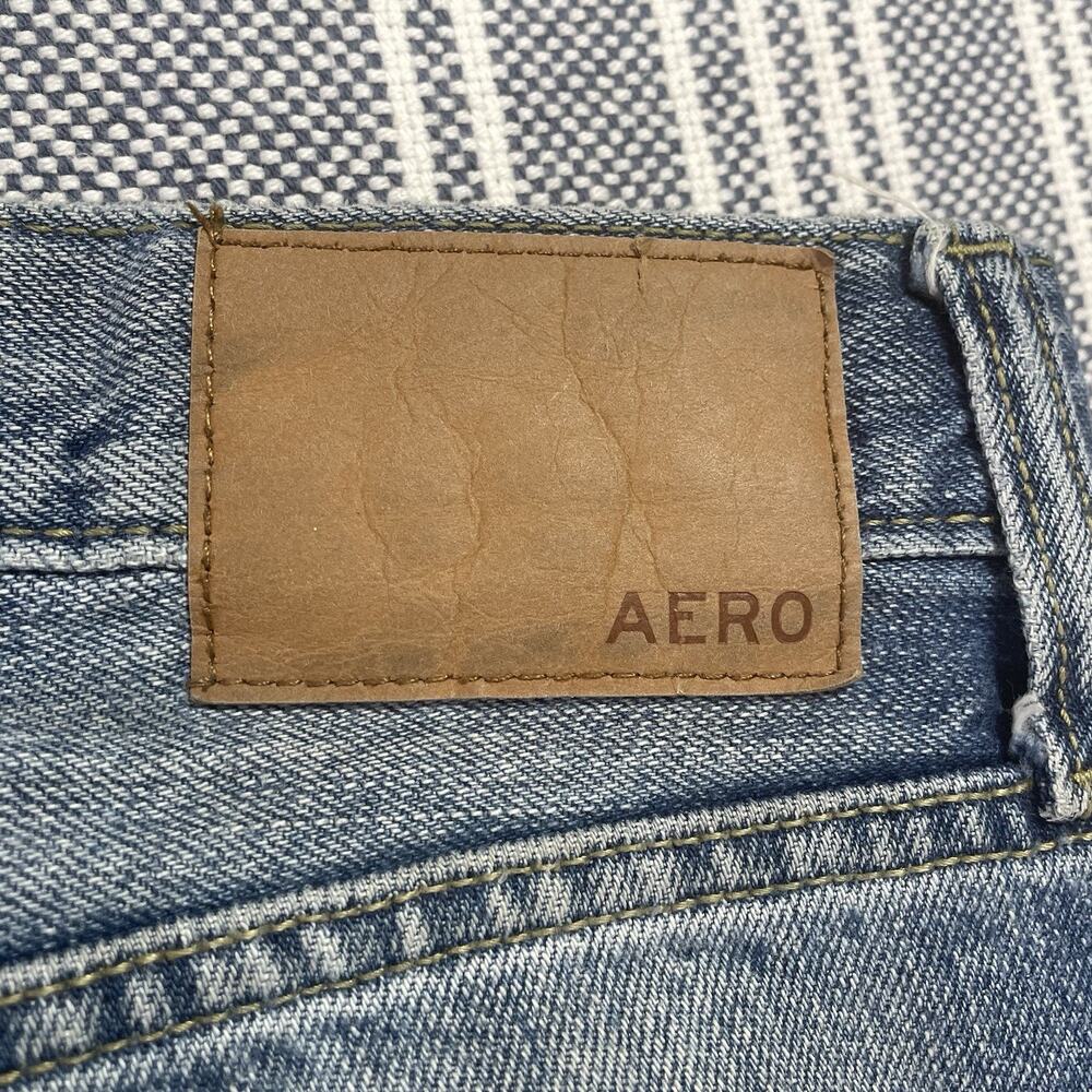 Aeropostale Distressed Slim Straight Jeans Men's Fits 34x32 (33x32 Tag) - Picture 3 of 16